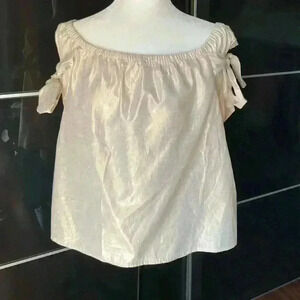 Beautiful off the shoulder champagne colour. Spring/ summer season  start